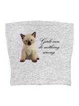 Cute Cat Letter Print Vest Sling Girl Slim Fit