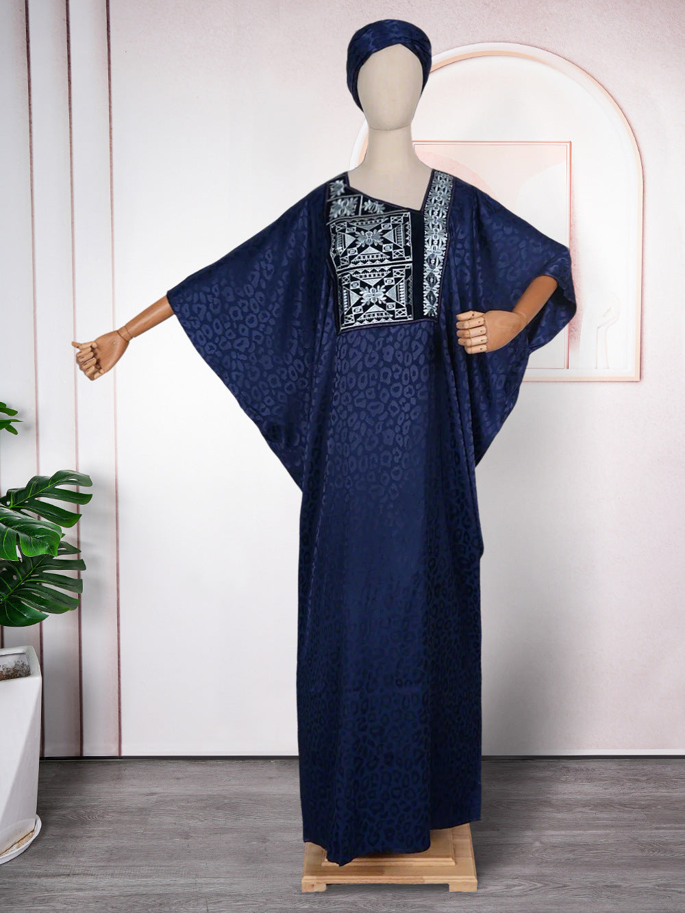African Ethnic Style Plus Size Dress V-neck