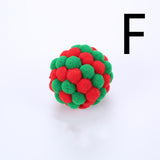 Cat Toy Colorful Plush Ball, Sounding Multi-color Rainbow Ball