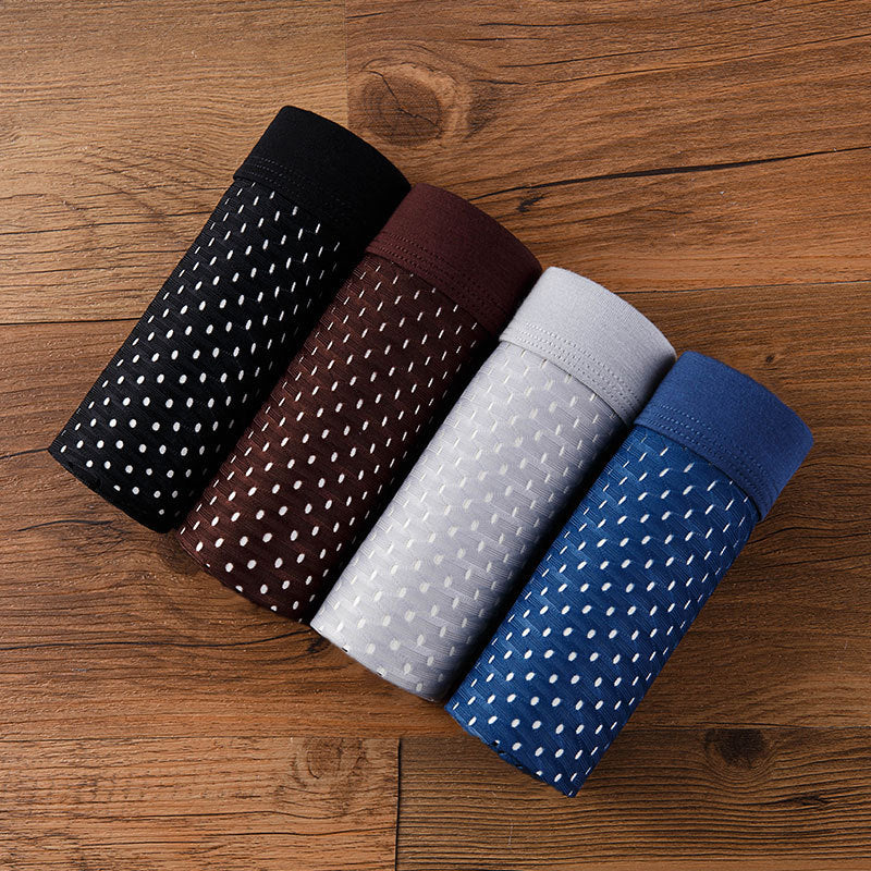 Men's Boxer Plus Size Ice Silk See Through Breathable Mesh Thin Boxer Shorts