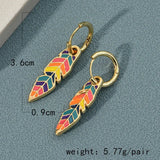 Summer Colorful Oil Necklace Leaves Cactus Earrings