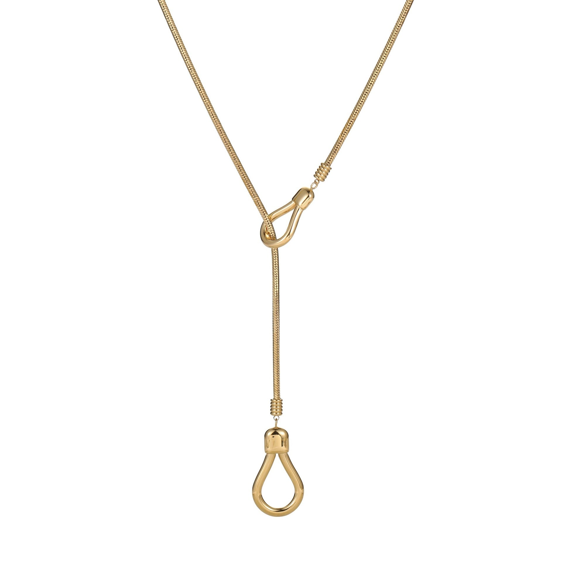 Ins European And American Stainless Steel 18K Gold Plated Adjustable Long Sweater Chain