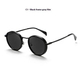 Round Frame Retro Sun Glasses Reflective Lenses