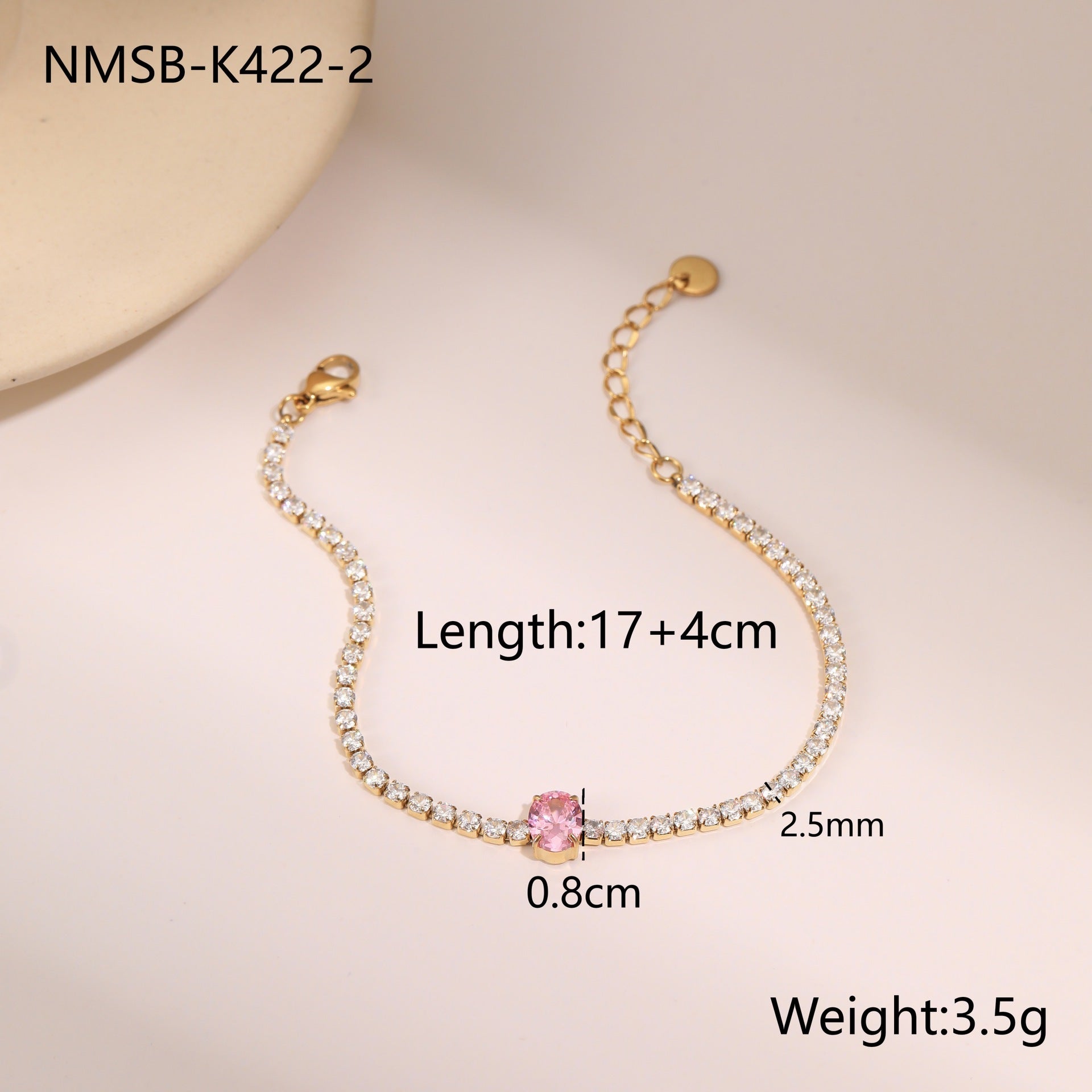 Titanium Steel Bracelet Inlaid Zircon Sweet