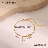 Ins Titanium Steel Bracelet 18K Gold Plating Zircon Star Pendant Exquisite