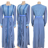 Lace Heavy Industry Chiffon African Dress Floor Length