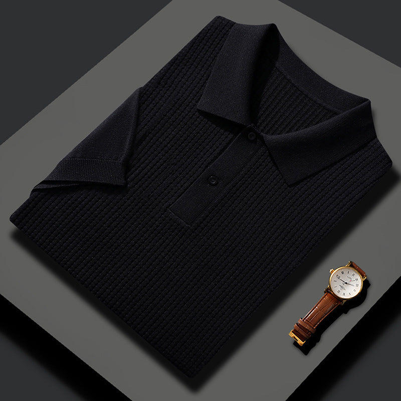 Men's Casual Solid Color Wool Knitted Half Sleeve