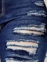 Women’s Ripped Tight Cropped Pants, New High Stretch Jeans, Fashionable And Versatile Street Style, Slim Fit Design, Women’s Jeans And Clothing