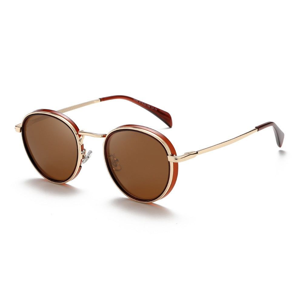 Round Frame Retro Sun Glasses Reflective Lenses