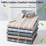 Men's Cotton Short Sleeve Plaid Shirt Casual