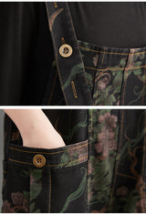 Spring And Summer Lean Printing Jean Overalls Women