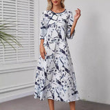 Retro Temperament Female Mid-length Thin Loose Casual Dress