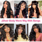 Full Machine Made Human Hair Wig, Body Wave Wig Natural Color, 150 Density