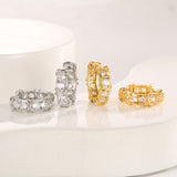 Geometric Simple Hexagonal Clover Cross Earrings