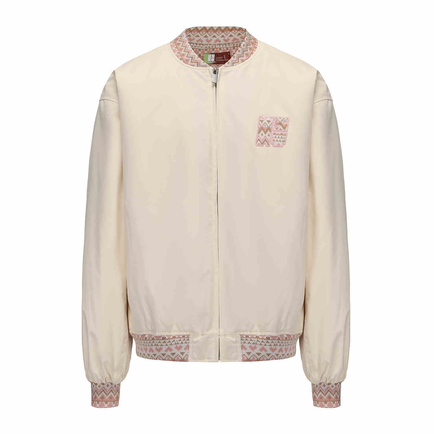 Ethnic Jacquard Stitching Thick Quilted Couple Baseball Uniform Jacket