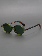 Retro Oval Black Frame Sun Shade Glasses