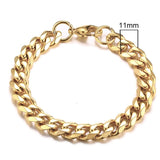 Gold Cuban Link Chain Six-sided Bracelet