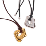 European And American Irregular Liquid Glossy Hollow Pendant Necklace