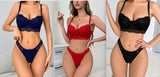 Half Cup Lace Lingerie Suit Bra Panties