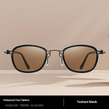 Vintage Brown Men's Polarized Sun Glasses Summer Automatic Photosensitive Color Changing UV Protection