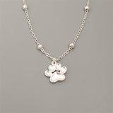 Bohemian Paw Print Pendant Beaded Anklet