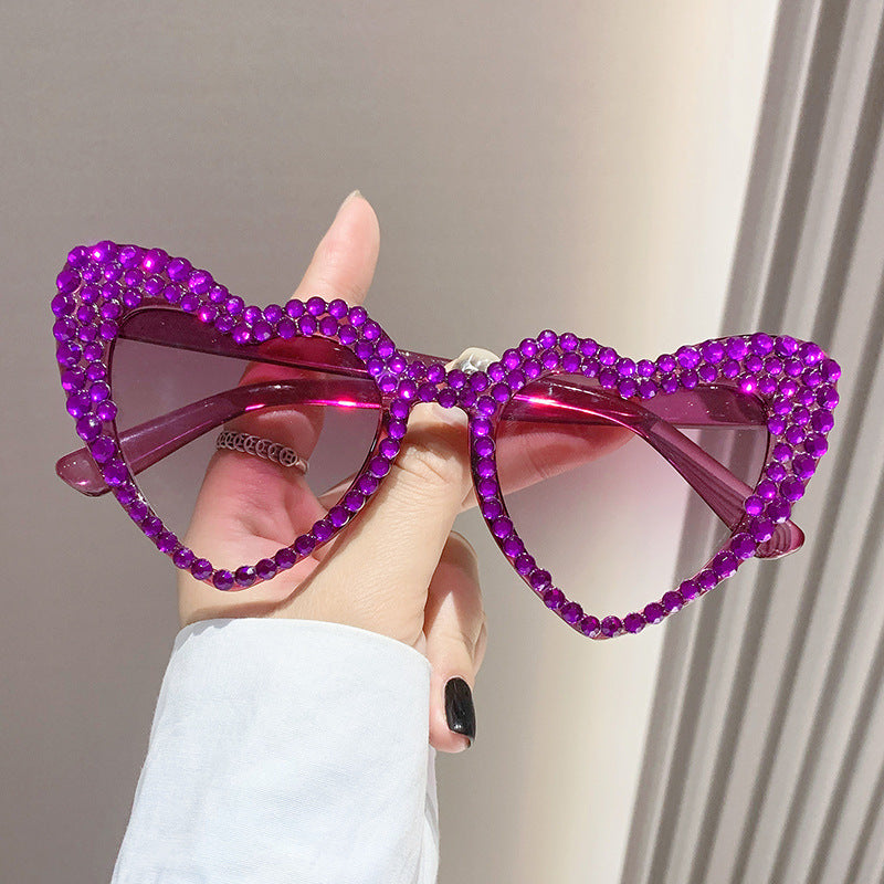 Female Cute Cat Eye Heart-shaped Sun Glasses