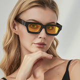 Retro Concave Frame Wide Foot Square European And American Sun-proof Sun Glasses