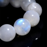 Natural Blue Moonlight Round Bead Bracelet In White