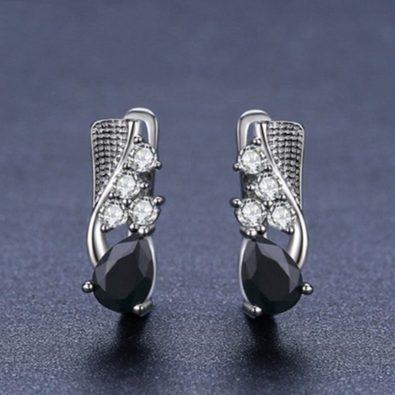 Korean Style Creative Drop-shaped Earrings Micro Rhinestone