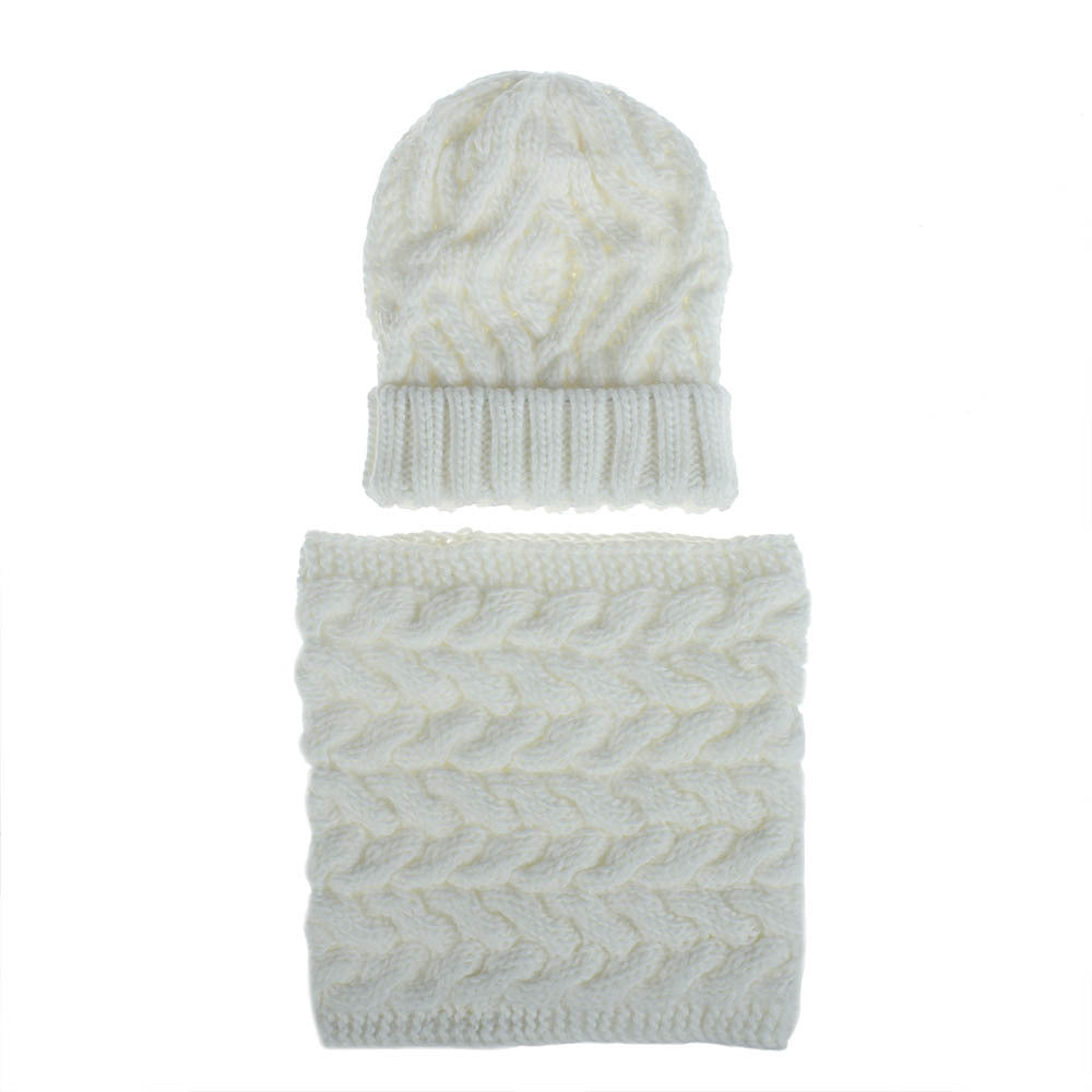 Two-piece knitted hat hat bib set