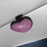 Car Leather Diamond-encrusted Sun Visor Glasses Clip Magnetic Document Storage Clip