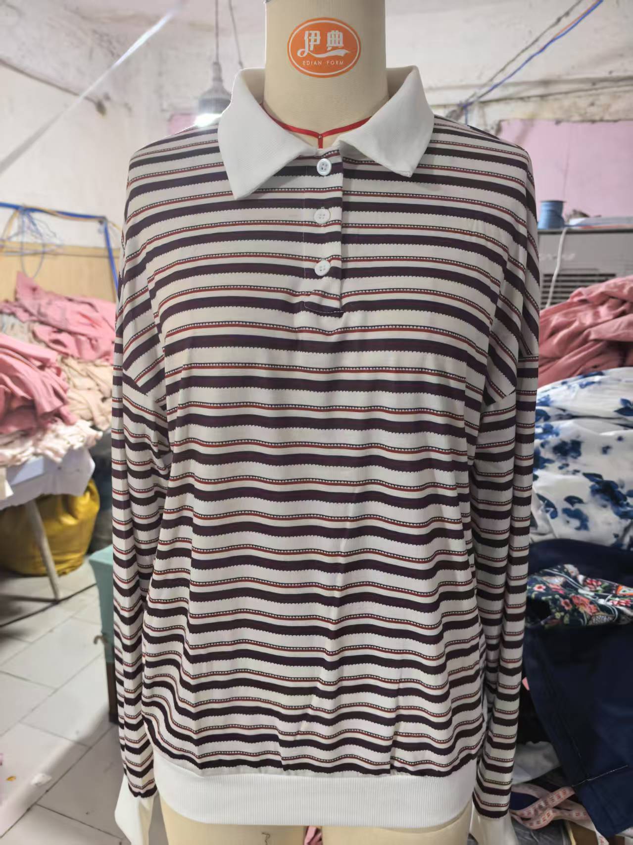 POIO Collar Loose Casual Long Sleeves Sweater  Top