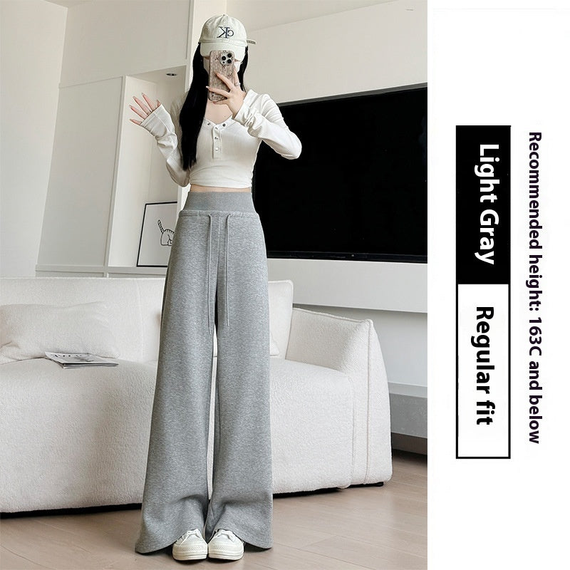 Loose Drooping Straight-leg Pants Sweatpants High Waist Slimming American Wide Leg Pants