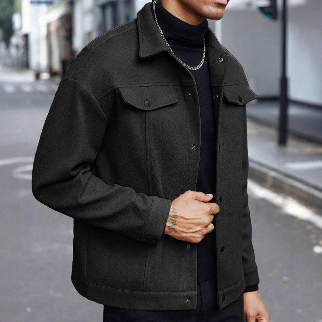 Lapel Woolen New Men's Casual Sports Jacket