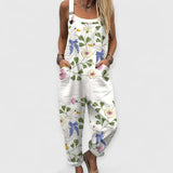 Digital 3D Printed Button Strap Women's Casual Pants