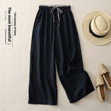 Matching Drawstring Slimming And Fashionable Loose Straight Casual Wide-leg Pants