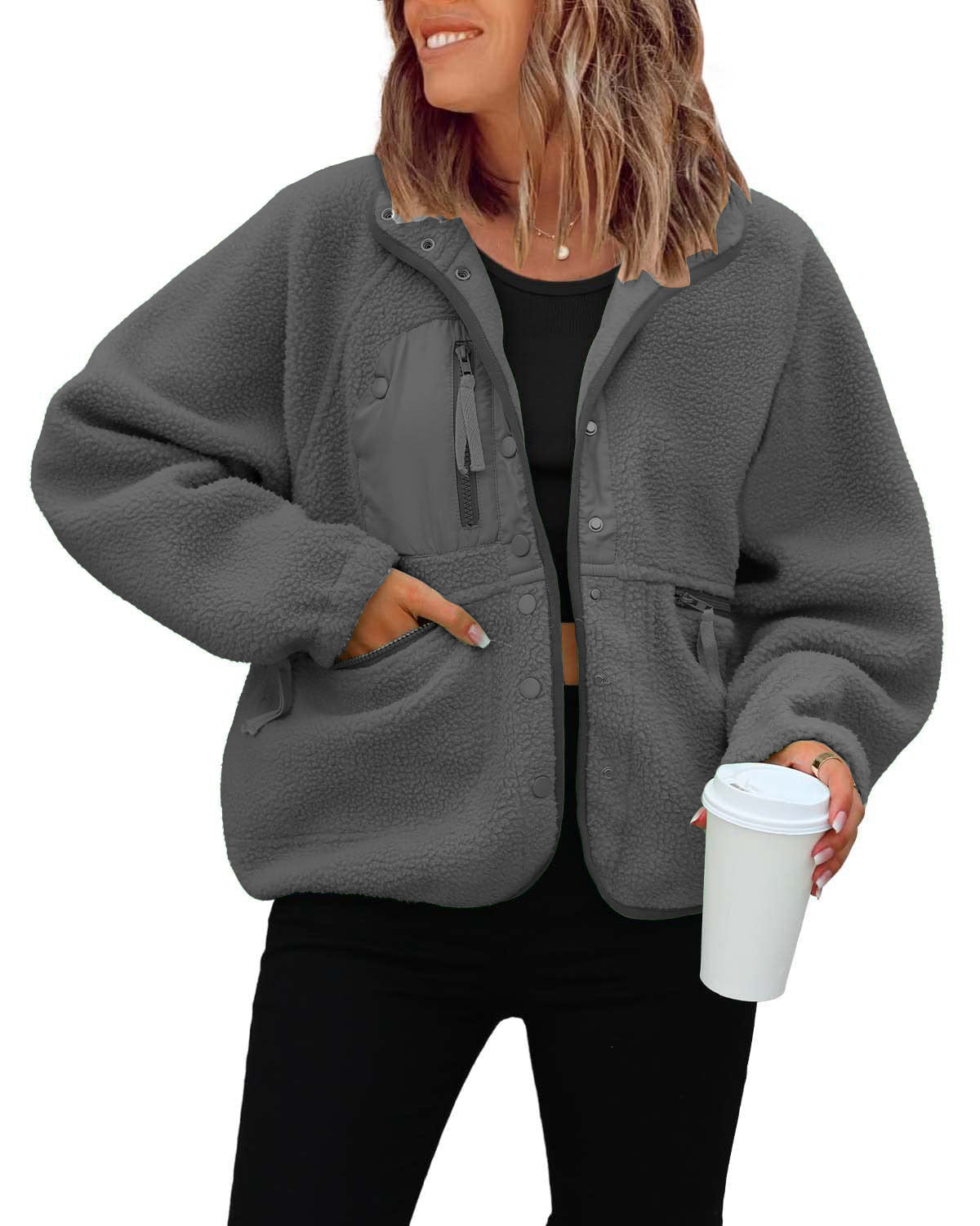 Polar Fleece Sports And Leisure Sweater Jacket Top