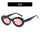 European And American Retro Oval Small Frame Sun Glasses