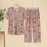 Middle-aged And Elderly Ice Silk Short Sleeve Suit