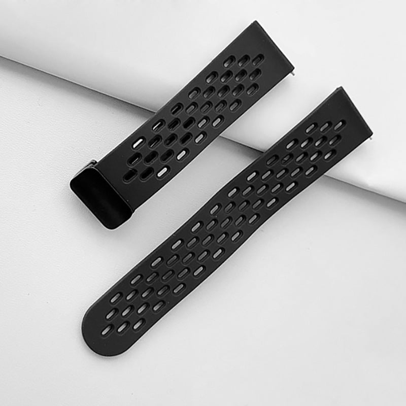 Simple Solid Color Magnetic Buckle Breathable Hole Strap