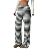 Women's Casual Y2g Straight Striped Home Trousers