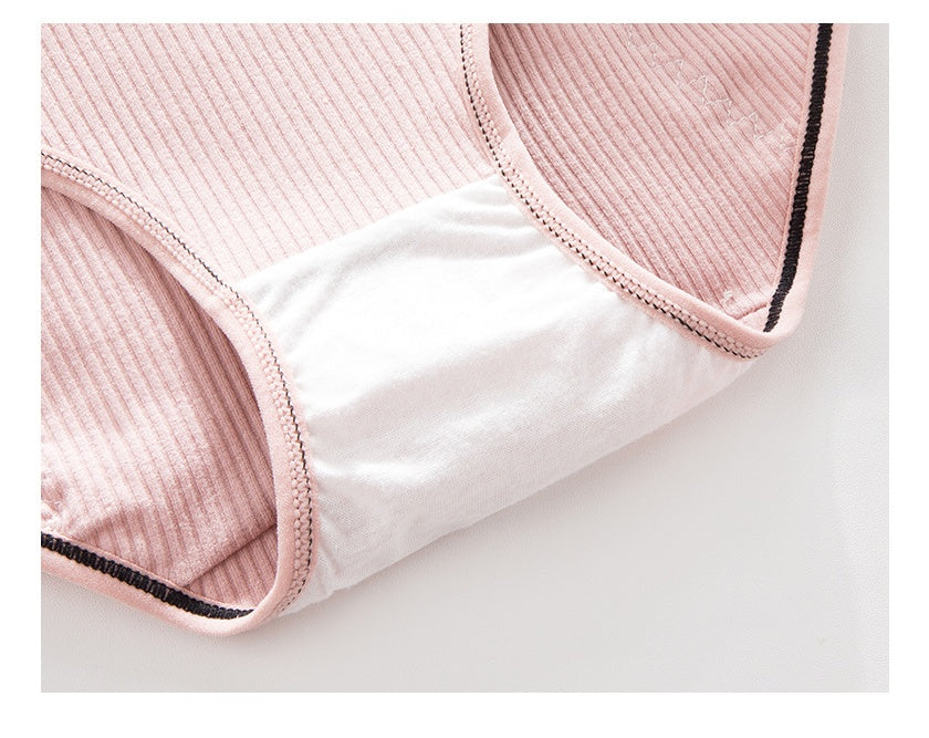 Threaded cotton sanitary panties