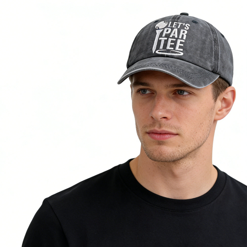 2pcs Golf Gifts Hats Par Tee Hats For Men Women, Adjustable Embroidered Wash Cotton Baseball Cap