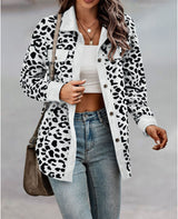Women's Fashion Leopard Print Long Sleeve Jacket
