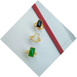 Brass Gold-plated Long Gem Electroplated Live Ring