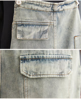 Spring And Summer Art Retro Hole Jean Suspenders Women