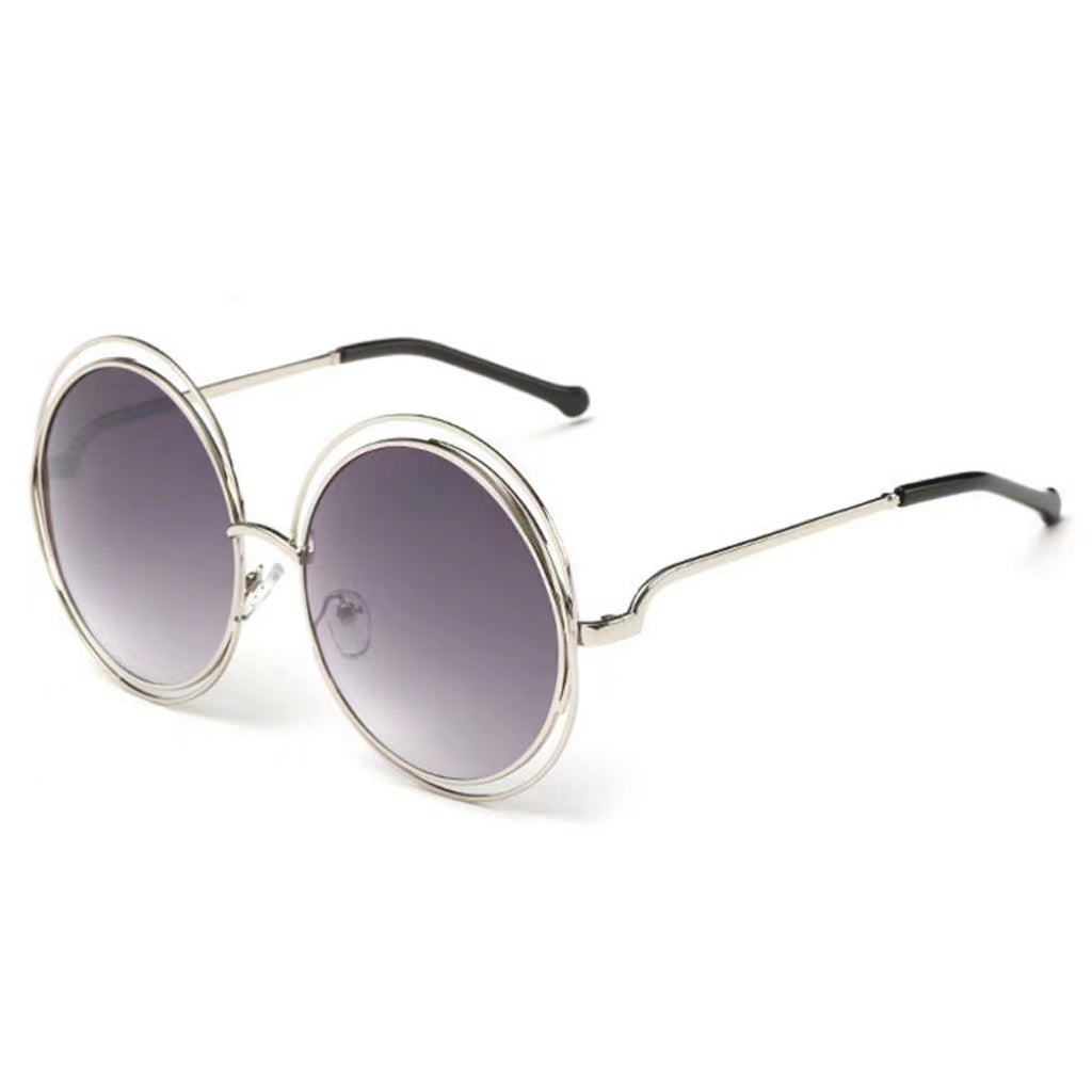 Large Frame Round Frame Women's Sun Glasses True Film Ink Mirror Flat Light Mirror