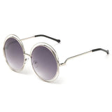Large Frame Round Frame Women's Sun Glasses True Film Ink Mirror Flat Light Mirror