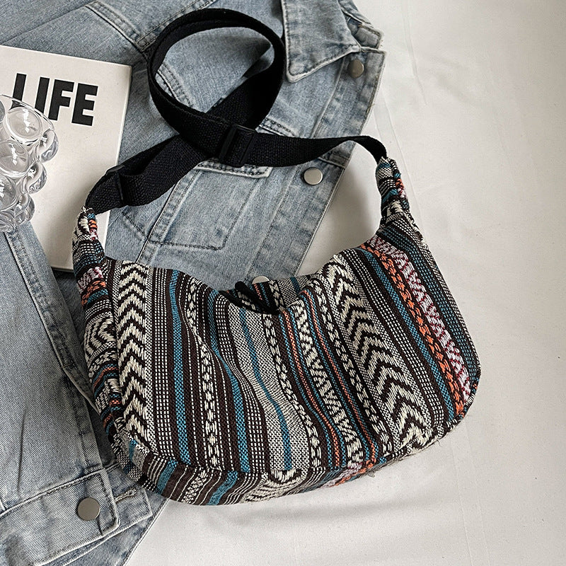 Large Capacity Ethnic Style New Fashion Crossbody Dumpling Bag Women