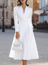 French V-neck Waist-cinching Slimming High-end Long Dress